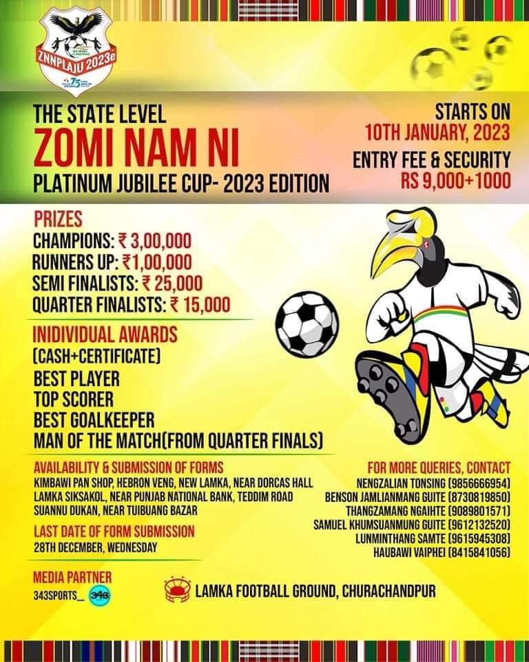 You are currently viewing State Level Zomi Namni 2023, Football Tournament Opening Programme