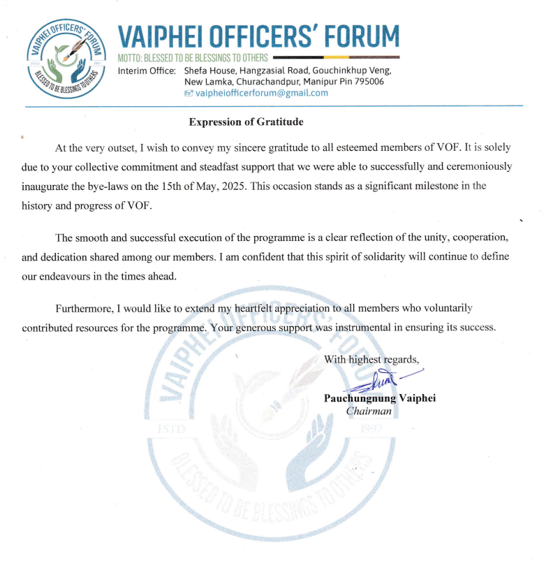 You are currently viewing EXPRESS OF GRATITUDE FROM VOF | Getin Lamka